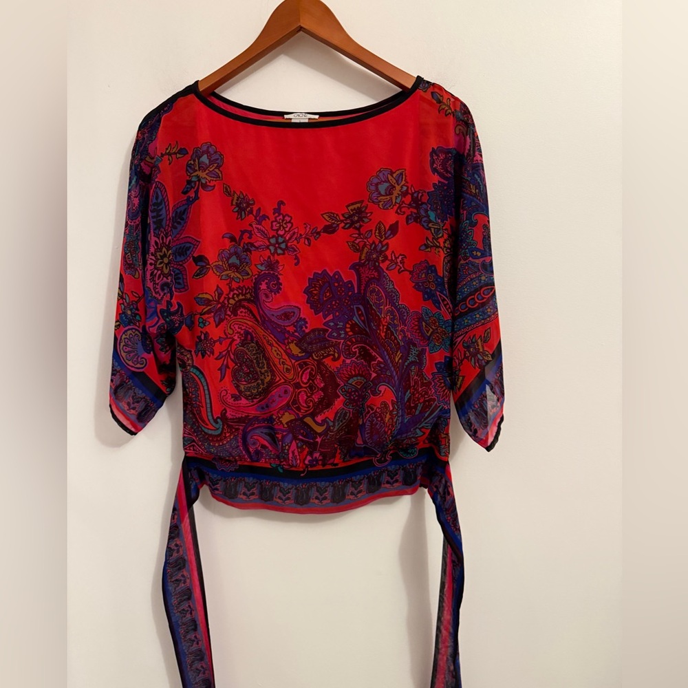 ✨ Cache Vibrant Paisley Tie-Back Blouse – Size Small ✨ - Picture 8 of 11